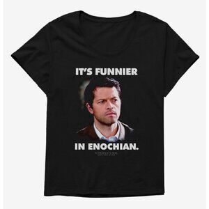 Supernatural | Black "It's Funnier In Enochian" T-Shirt | Size Extra Small